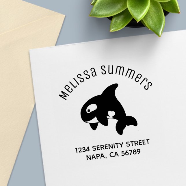 Carimbo Auto Entintado Orca Whale Arch Address (Criador carregado)