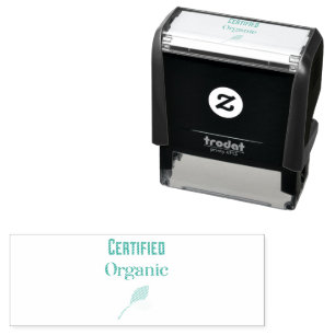 Carimbo Auto Entintado Orgânico certificado com folha