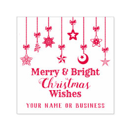 Carimbo Auto Entintado Ornamentos nas Estrelas de Natal Elegantes