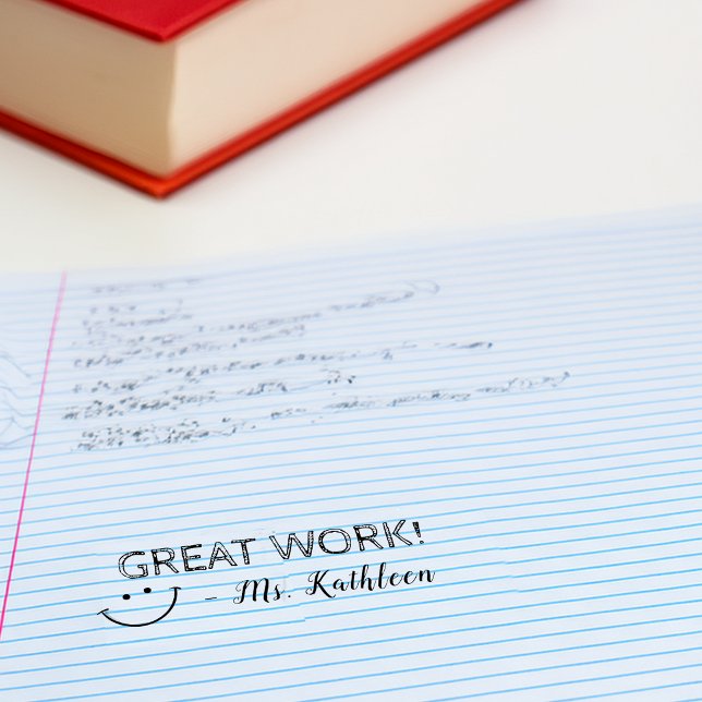 Carimbo Auto Entintado Ótimo Trabalho | Professores Personalizados (Great Work | Personalized Teachers Self-inking Stamp)