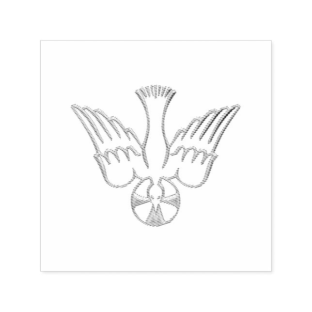 Carimbo Auto Entintado Ouro 3-D: Descendência do Espírito Santo (Design)