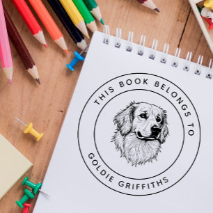 Carimbo Auto Entintado Ouro Retriever Este Livro Pertence Ao Nome Do Cria
