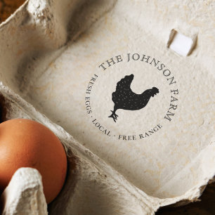 Carimbo Auto Entintado Ovo de Fazenda de frango com imagem personalizada