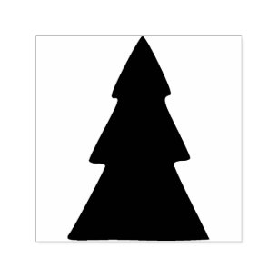 Carimbo Auto Entintado Padrão de árvore de Natal preto e branco minimalis