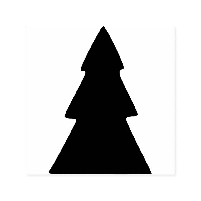 Carimbo Auto Entintado Padrão de árvore de Natal preto e branco minimalis (Design)