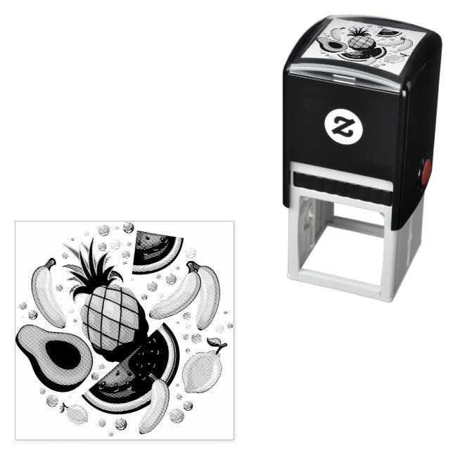 Carimbo Auto Entintado Padrão de Frutas de Verão Fresco (In Situ)