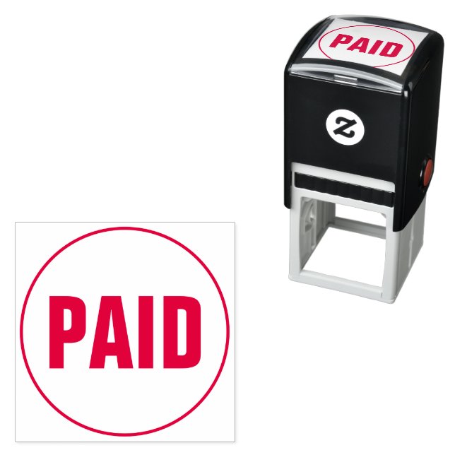 Carimbo Auto Entintado PAID Business Text Custom Self-inking Stamp (In Situ)