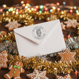 Carimbo Auto Entintado Palavra-Padrão-Natal Endereço de Devolução