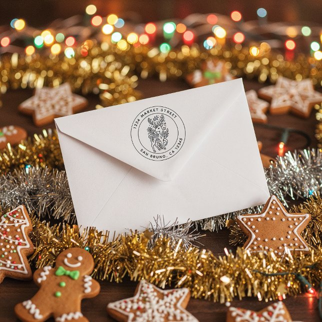 Carimbo Auto Entintado Palavra-Padrão-Natal Endereço de Devolução (Criador carregado)