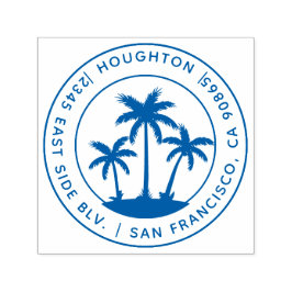 Carimbo Auto Entintado Palmeiras Tropicais, Arredondar Endereço de Retorn