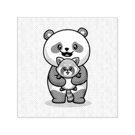 Carimbo Auto Entintado Panda e Fox