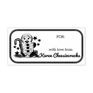 Carimbo Auto Entintado Pão-de-gengibre comida de Natal da cozinha