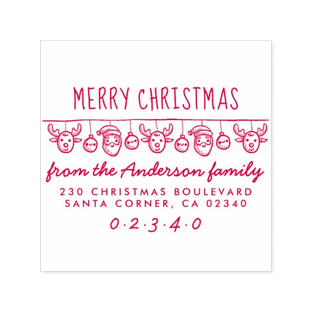 Carimbo Auto Entintado Papais noeis & Realizador Nome de Cute de Bunting  (Design)