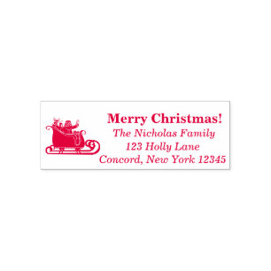 Carimbo Auto Entintado Papais noeis, Reindeer No Nome Da Família Sleigh C