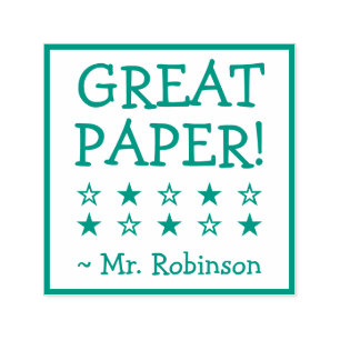 Carimbo Auto Entintado "PAPEL DO EXCELENTE" Inspiracional + Nome do Tutor