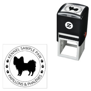 Carimbo Auto Entintado Papillon Silhout Com Patas E Texto Personalizado