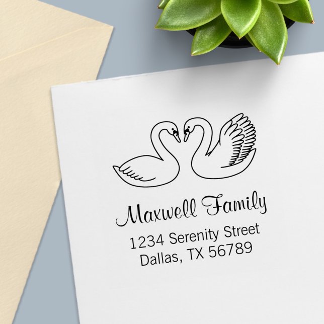 Carimbo Auto Entintado Par do Endereço do Casal dos Cisnes Brancas (Criador carregado)