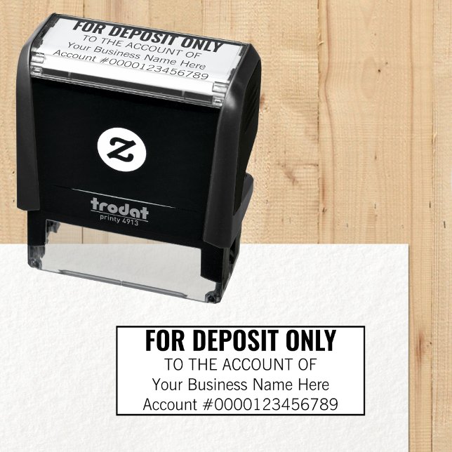 Carimbo Auto Entintado Para Depositar Apenas Banco Central (For Deposit Only Basic Business Office Bank Custom Self-inking Stamp)