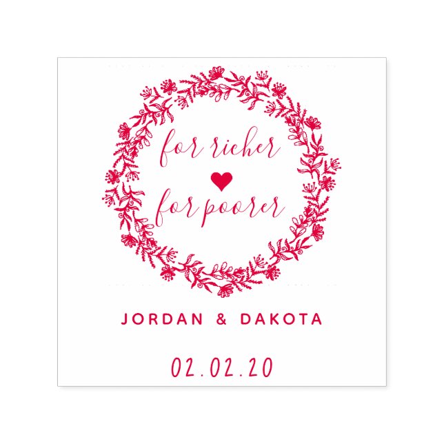 Carimbo Auto Entintado Para Richer Para Casamento Personalizado Pobre, Sa (Design)