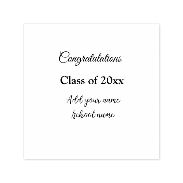 Carimbo Auto Entintado Parabéns de graduação simples, adicionar classes m (Design)
