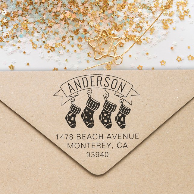 Carimbo Auto Entintado Parceiro de estoque do endereço natalício da famíl (Criador carregado)