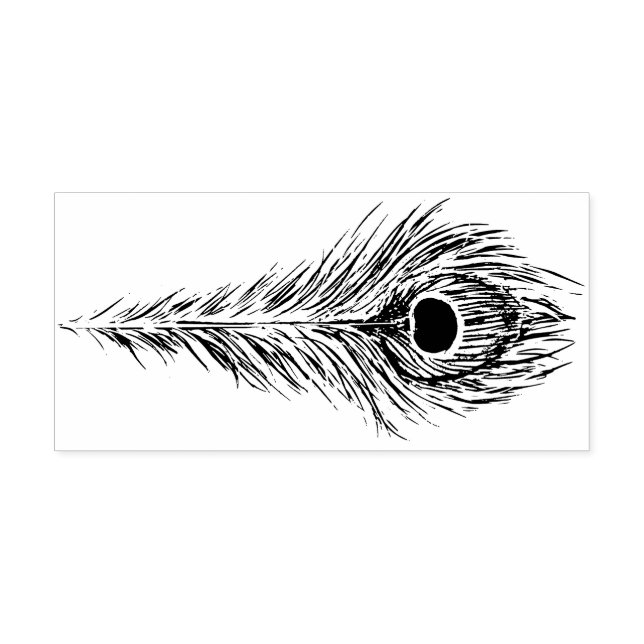 Carimbo Auto Entintado Peacock Feather Art Peacocks Feenas Trabalho de ar (Design)