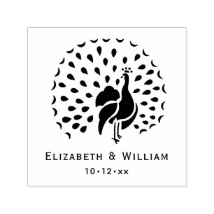 Carimbo Auto Entintado Peacock Silhouette #1 Casal nobre