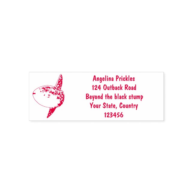 Carimbo Auto Entintado Peixe lua mola mola fofo cartoon (Design)