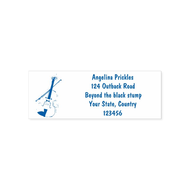 Carimbo Auto Entintado Personagem de desenho animado musical de violino e (Design)