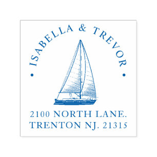 Carimbo Auto Entintado Personalização de Casamento de Tema Náutico