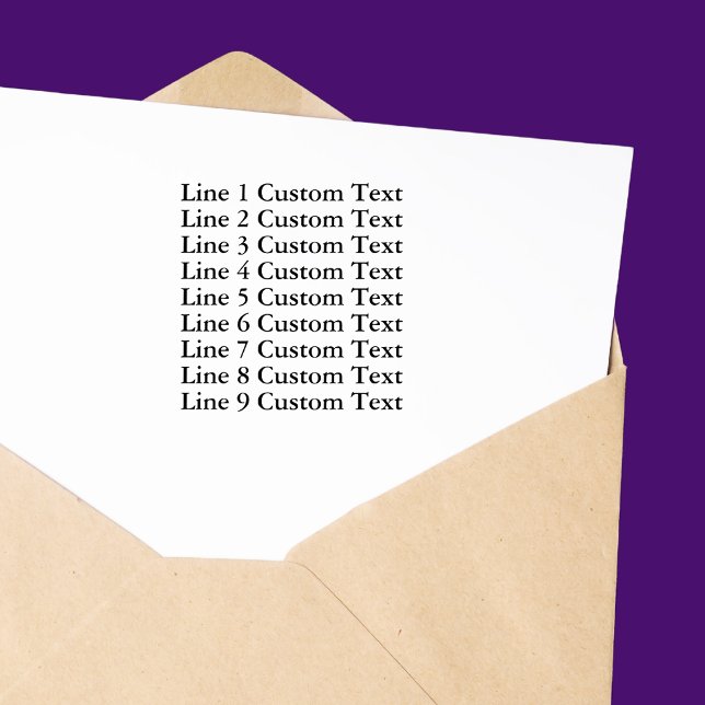 Carimbo Auto Entintado Personalização tradicional de 9 linhas de texto sé (Criador carregado)