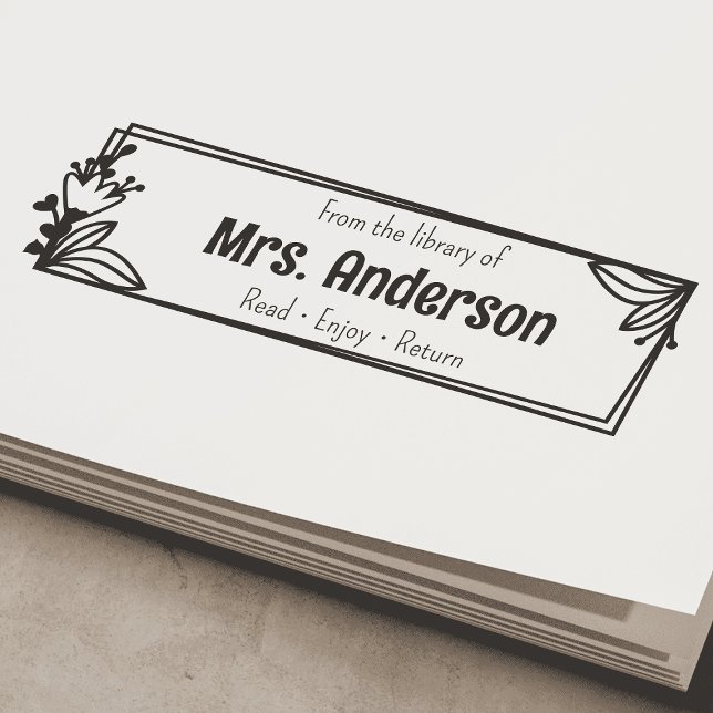 Carimbo Auto Entintado Personalizado "da biblioteca de" estante (Criador carregado)