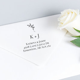 Carimbo Auto Entintado Personalizado do Monograma de Endereço de Devoluçã