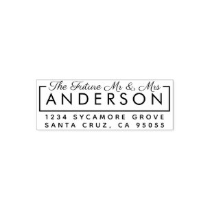 Carimbo Auto Entintado Personalizado Moderno "O Futuro Sr. & Sra" Endereç