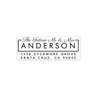 Carimbo Auto Entintado Personalizado Moderno "O Futuro Sr. & Sra" Endereç