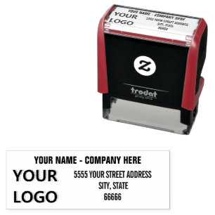 Carimbo Auto Entintado Personalizado Simples Seu Nome De Logotipo Endere