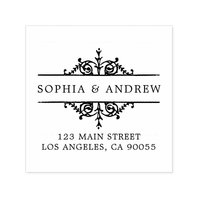 Carimbo Auto Entintado Personalizar Endereço de Devolução de Casamento vi (Design)