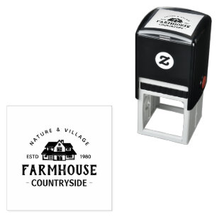 Carimbo Auto Entintado Personalizar Logotipo de Fazenda Moderna Vintage