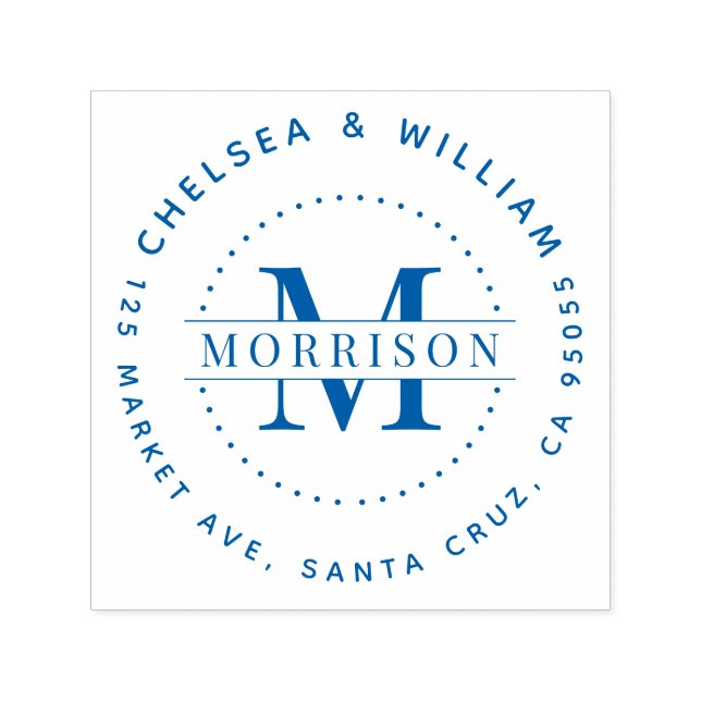 Carimbo Auto Entintado Personalizar Monograma Moderno Nome da Família Ret (Design)