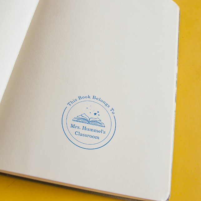 Carimbo Auto Entintado Personalizar O Círculo Do Livro Pertence Ao Profes (Custom Name Circle Book Belongs To Teacher Self-inking Stamp)