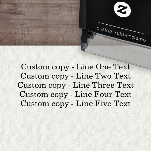 Carimbo Auto Entintado Personalizar Tradicional 5 Linhas de Texto Serif (Custom Self-inking Rubber Stamp)
