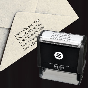 Carimbo Auto Entintado Personalizar Tradicional 5 Linhas de Texto Serif