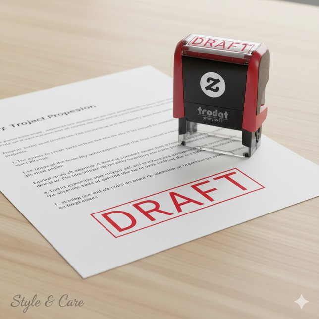 Carimbo Auto Entintado Personalized DRAFT Label Self Inking Stamp Design (Personalized DRAFT Label Self Inking Stamp Design)