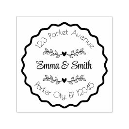 Carimbo Auto Entintado Personalized Floral Frame Name and Address