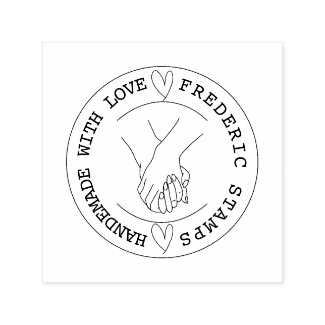 Carimbo Auto Entintado Personalized Name Handmade with Love   (Design)