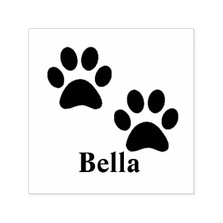 Carimbo Auto Entintado Pet Name Personalizado Dog Cat Paw
