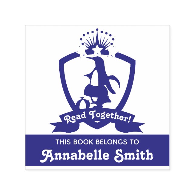 Carimbo Auto Entintado Pinguim Fofo Este Livro Pertence À Criança Ex Libr (Design)