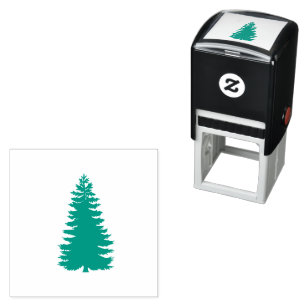 Carimbo Auto Entintado Pinheira Clássica Evergreeen Pine Stamp Wood Art S