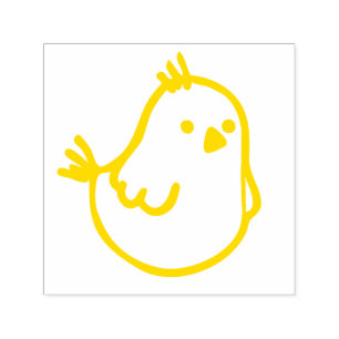 Carimbo Auto Entintado Pintinho-Primavera - Pássaro-Pequeno-Canário