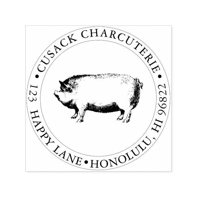 Carimbo Auto Entintado PixDezines Pig, Compro Butcher, Charcuterie (Design)